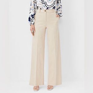 Ann Taylor Petite High Rise Wide Leg Chino Pant